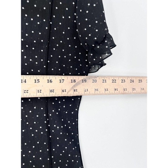 Sandra Darren Button-Down Lightweight Polka Dot Dress Black/White Women's 10P - Picture 4 of 6